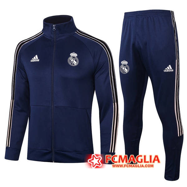 Tuta Allenamento Real Madrid Blu Marin 2020/2021 Giacca + Pantaloni