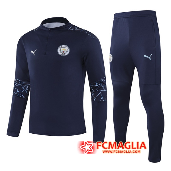 Tuta Allenamento Manchester City Bambino Blu Marin 2020/2021 - Felpa + Pantaloni