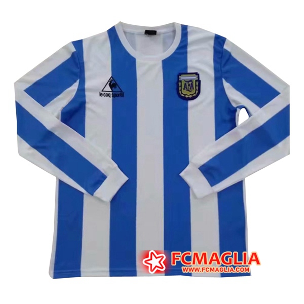 Maglia Calcio Argentina Retro Prima Manche Longue 1986