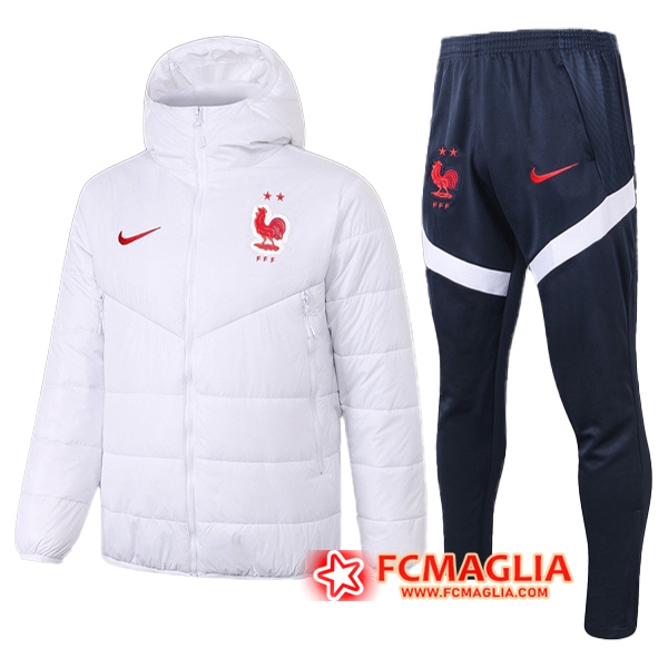 Piumino Calcio Francia + Pantaloni Bianco 2020/2021
