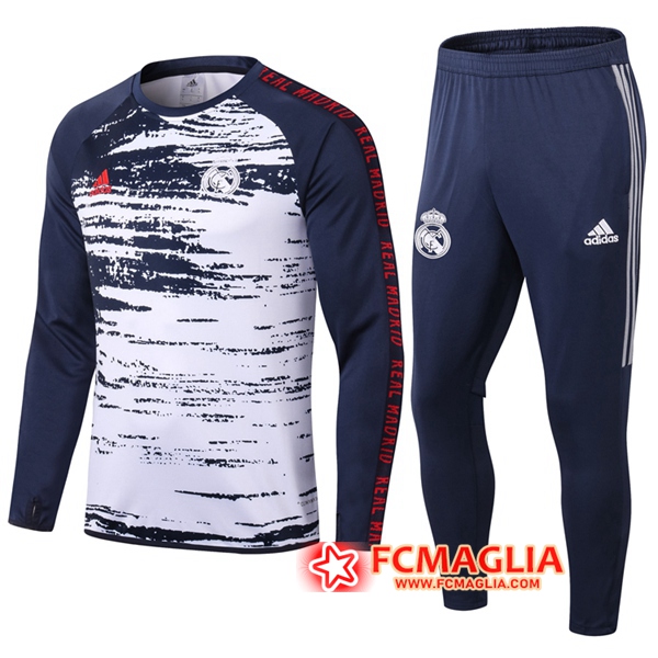 Tuta Allenamento Real Madrid Bambino Blu/Bianco 2020/2021 | Felpa + Pantaloni