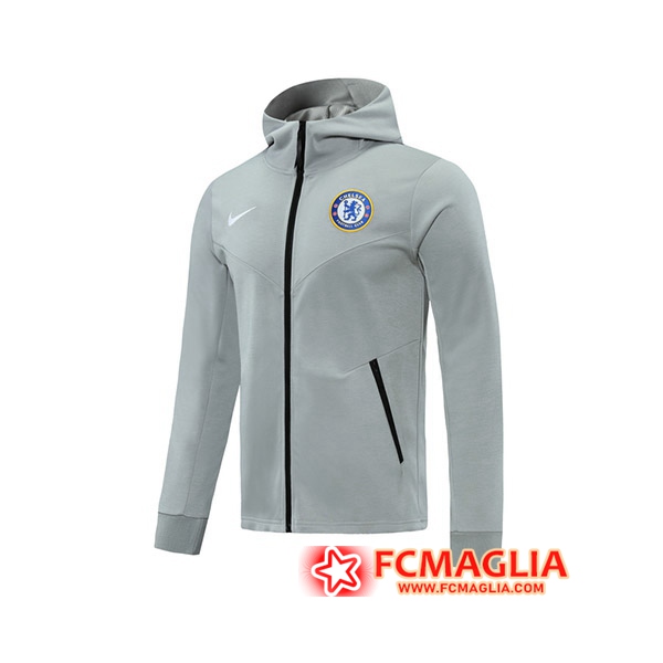 Giacca Calcio Con Cappuccio FC Chelsea Grigio 2020/2021