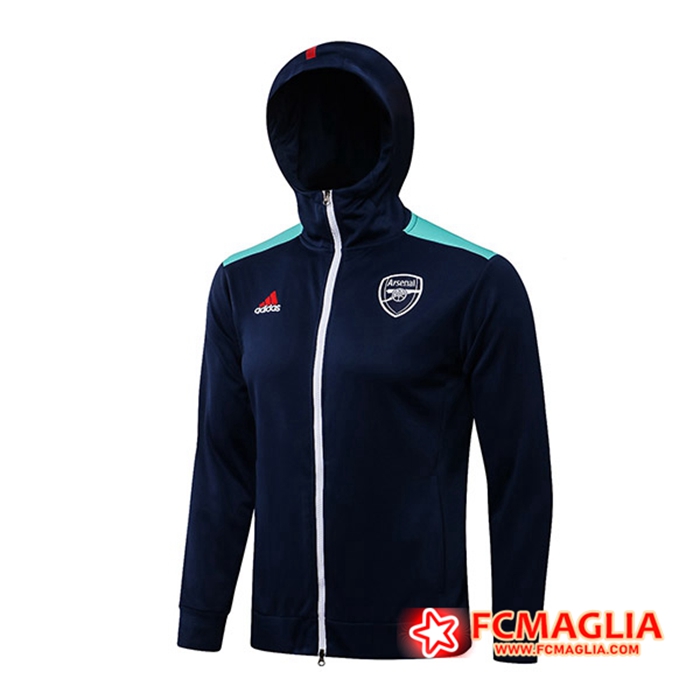Giacca Con Cappuccio FC Arsenal Blu Navy/Verde 2021/2022