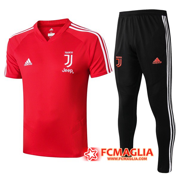 Kit Maglia Polo Juventus + Pantaloni Rosso 19/20