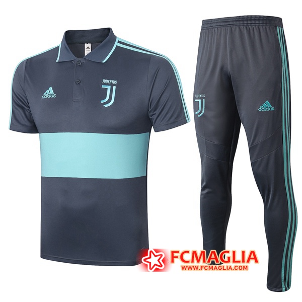 Kit Maglia Polo Juventus + Pantaloni Grigio Blu 2020/2021