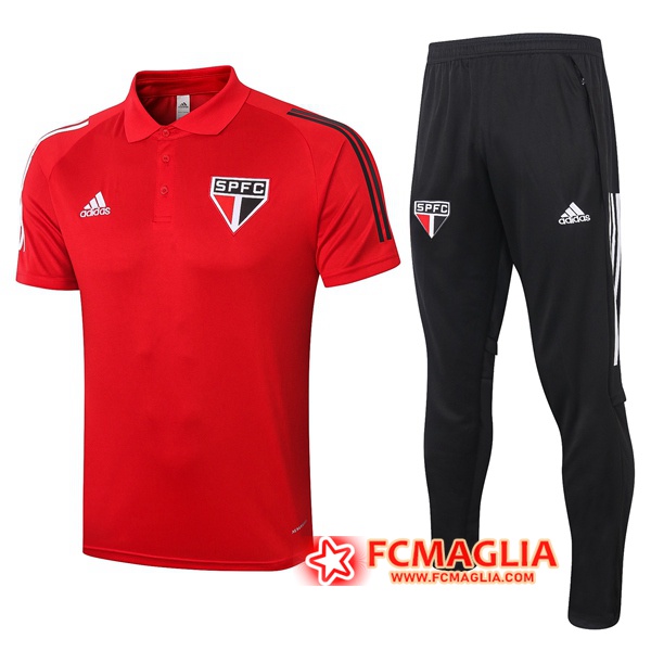 Kit Maglia Polo Sao Paulo FC + Pantaloni Rosso 2020/2021