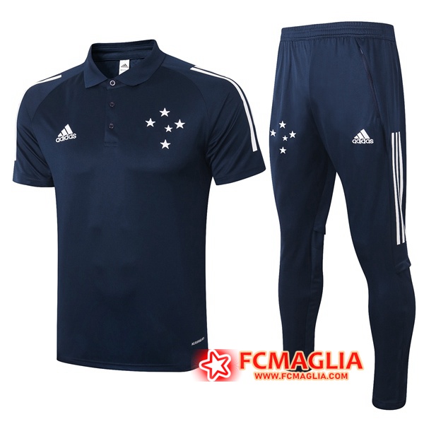 Kit Maglia Polo Cruzeiro EC + Pantaloni Blu Reale 2020/2021