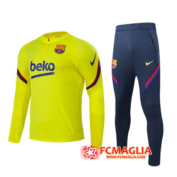 Tuta Allenamento FC Barcellona Giallo 2020/2021 + Pantaloni