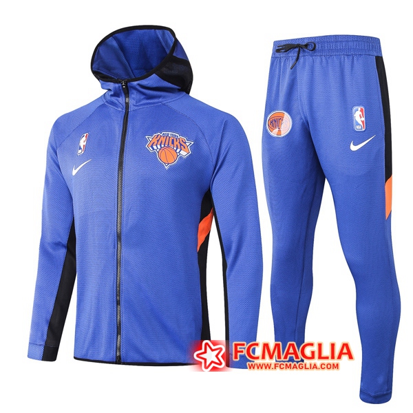 Tuta Allenamento New York Knicks Blu 2020/2021 Giacca con cappuccio + Pantaloni