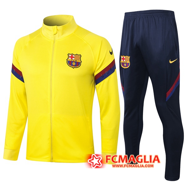 Tuta Allenamento FC Barcellona Giallo 2020/2021 Giacca + Pantaloni