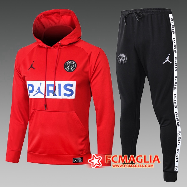 Tuta Allenamento PSG Jordan Bambino Rosso 2020/2021 - Giacca con cappuccio + Pantaloni