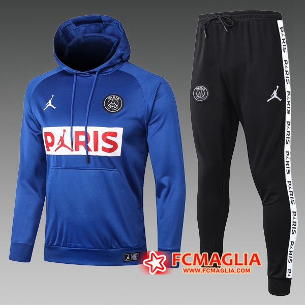 Tuta Allenamento PSG Jordan Bambino Blu 2020/2021 - Giacca con cappuccio + Pantaloni