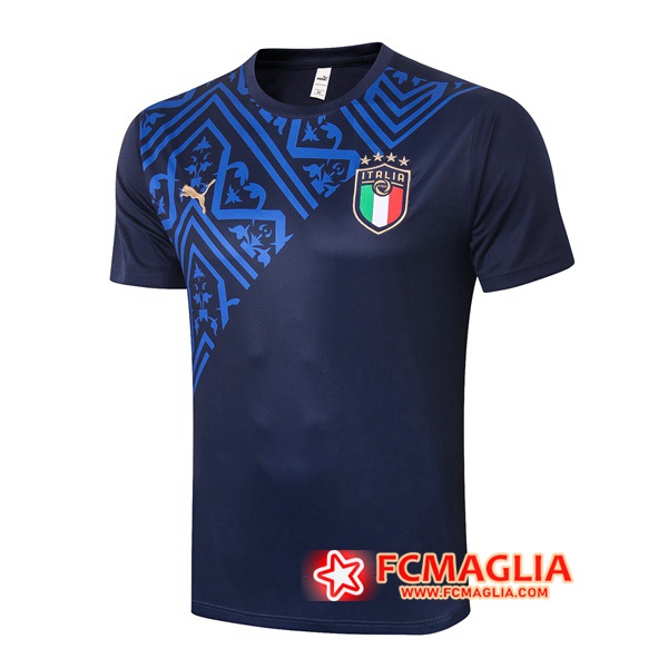 T Shirt Allenamento Italia Blu Royal 2020/2021