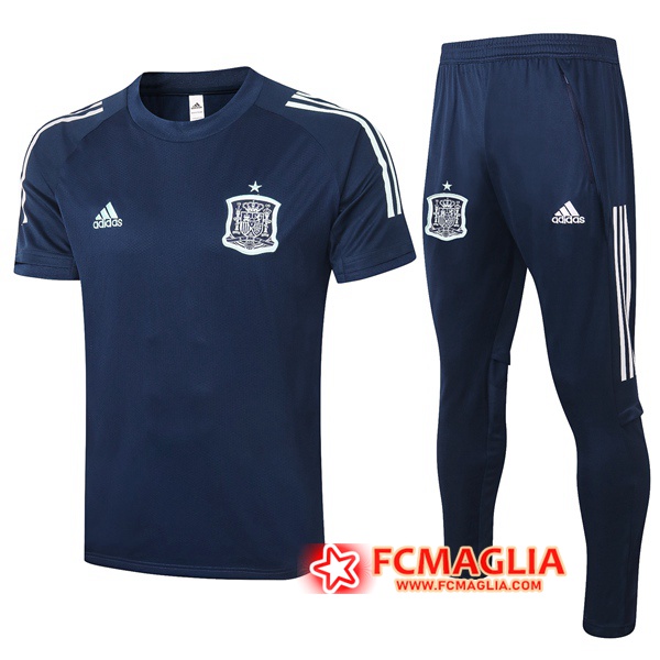 Kit Maglia Allenamento Spagna + Pantaloni Blu Royal 2020/2021