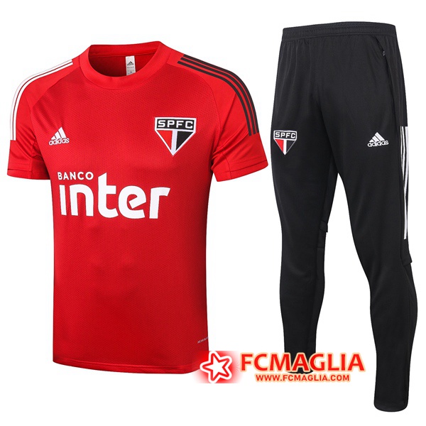 Kit Maglia Allenamento Sao Paulo FC + Pantaloni Rosso 2020/2021