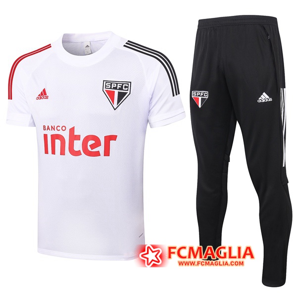 Kit Maglia Allenamento Sao Paulo FC + Pantaloni Bianco 2020/2021