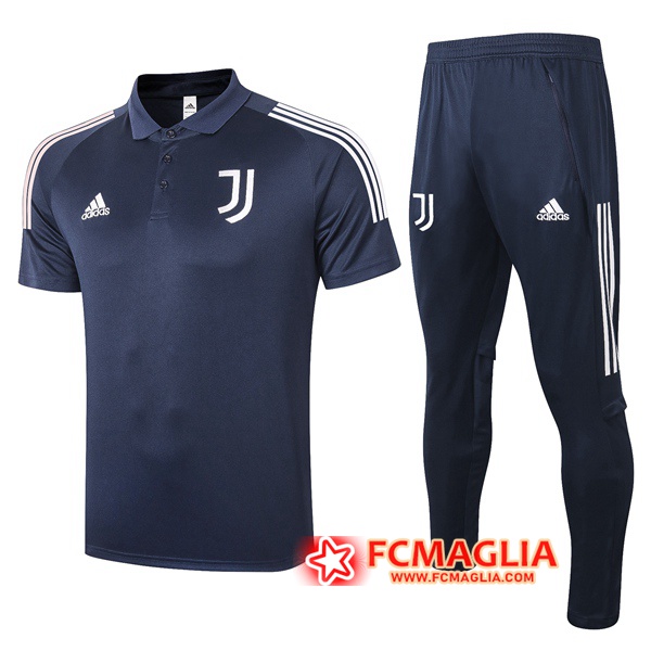 Kit Maglia Polo Juventus + Pantaloni Blu Royal 2020/2021