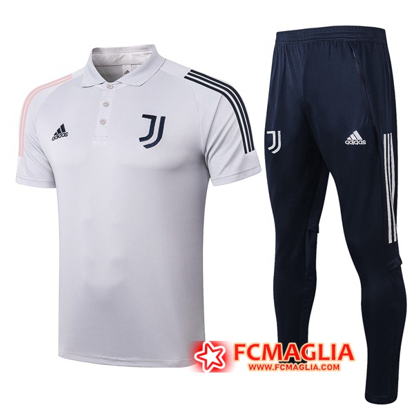 Kit Maglia Polo Juventus + Pantaloni Grigio Clair 2020/2021