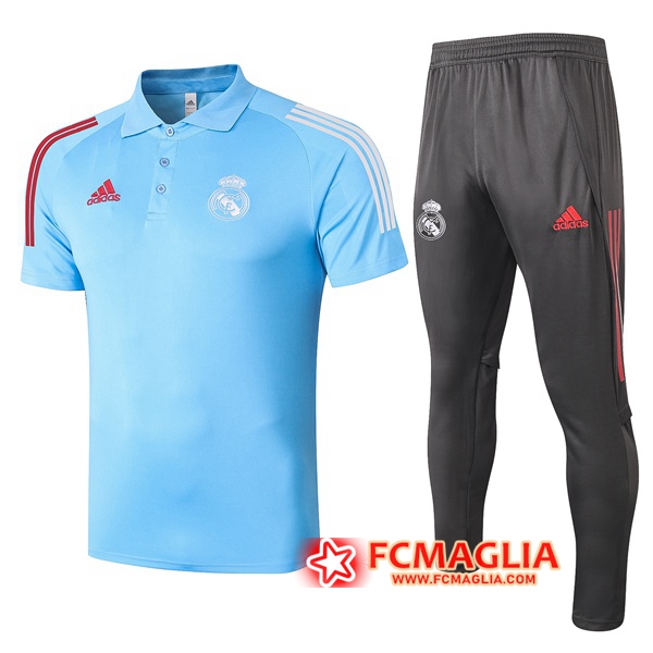 Kit Maglia Polo Real Madrid + Pantaloni Blu 2020/2021