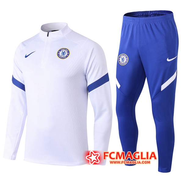 Tuta Allenamento FC Chelsea Bianco 2020/2021 + Pantaloni