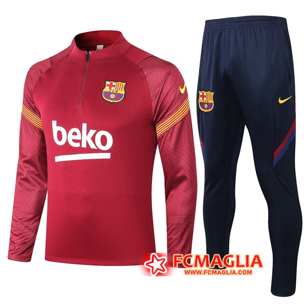 Tuta Allenamento FC Barcellona Rosso 2020/2021 + Pantaloni