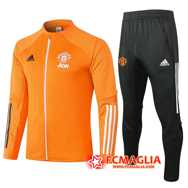 Tuta Allenamento Manchester United Arancione 2020/2021 Giacca + Pantaloni