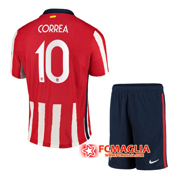 Maglia Calcio Atletico Madrid (Correa 10) Bambino Prima 2020/2021