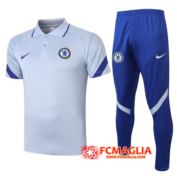 Kit Maglia Polo FC Chelsea + Pantaloni Grigio 2020/2021
