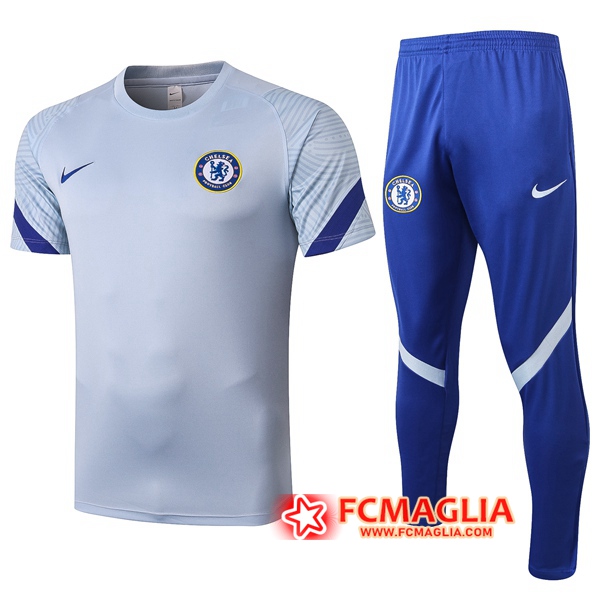 Kit Maglia Allenamento FC Chelsea + Pantaloni Grigio 2020/2021