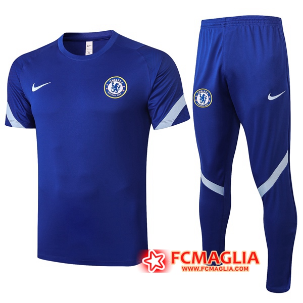 Kit Maglia Allenamento FC Chelsea + Pantaloni Blu 2020/2021