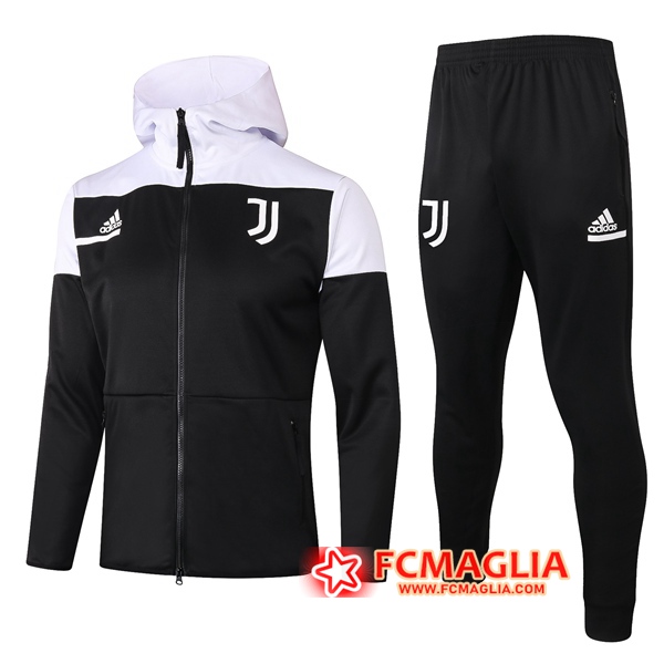 Tuta Allenamento Juventus Nero 2020/2021 Giacca con cappuccio + Pantaloni