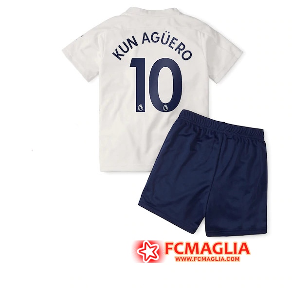 Maglia Calcio Manchester City (Agüero 10) Bambino Terza 2020/2021