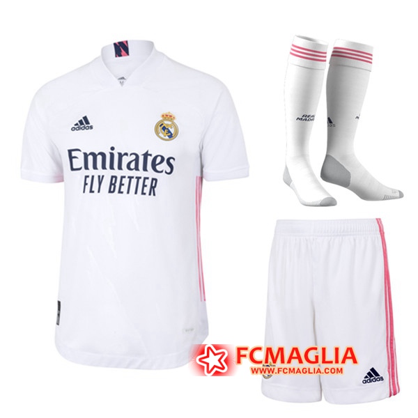 Kit Maglia Calcio Real Madrid Prima (Pantaloncini+Calzettoni) 2020/2021