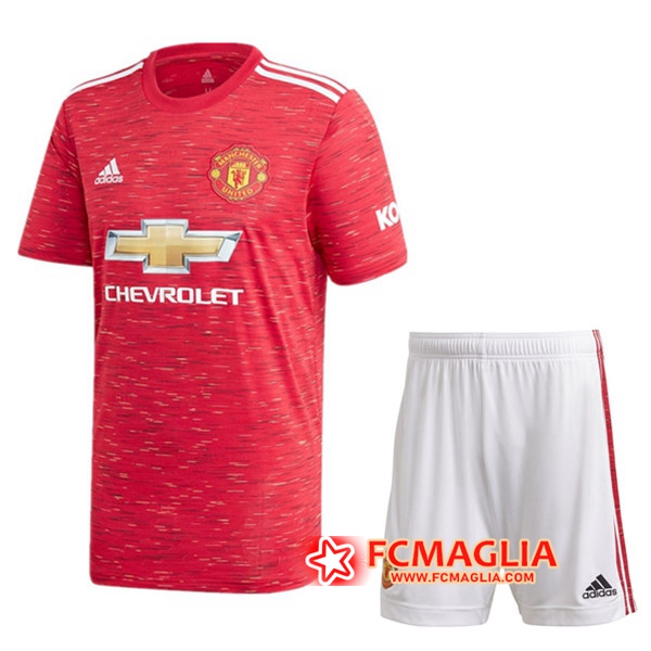 Kit Maglia Calcio Manchester United Prima + Pantaloncini 2020/2021