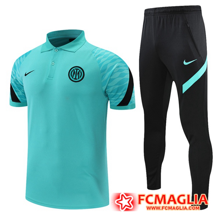 Kit Maglia Polo Inter Milan + Pantaloni Verde/Nero 2021/2022
