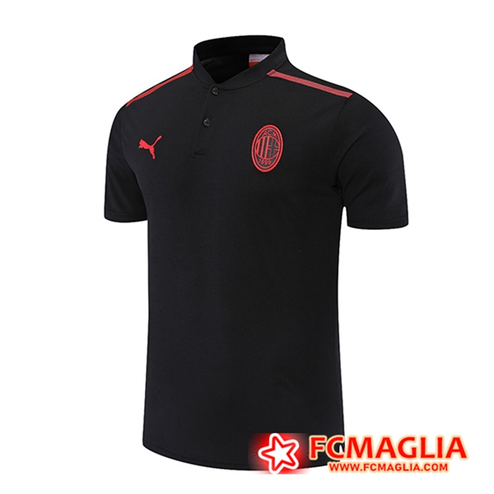 Maglia Polo AC Milan Nero/Rosso 2021/2022 -01