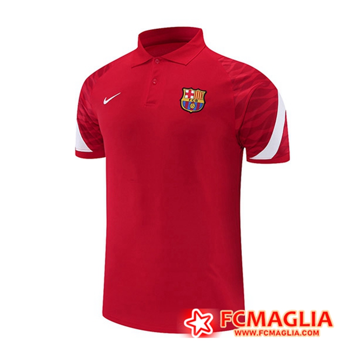 Maglia Polo FC Barcellona Bianca/Rosso 2021/2022