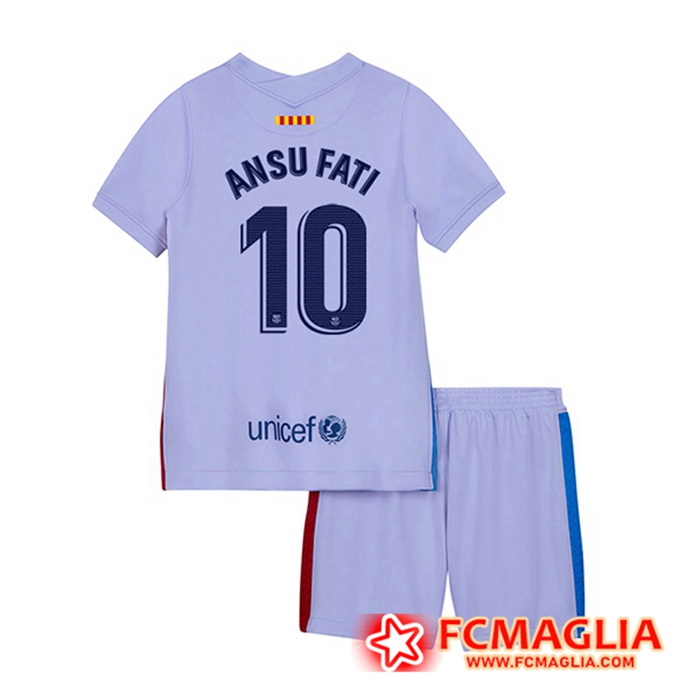 Maglie Calcio FC Barcellona (Ansu Fati 10) Bambino Seconda 2021/2022