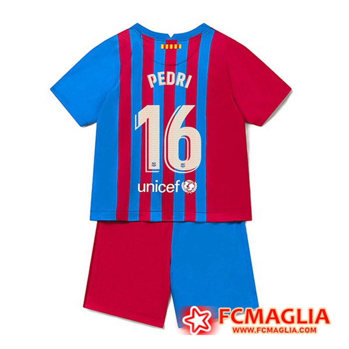 Maglie Calcio FC Barcellona (Pedri 16) Bambino Prima 2021/2022