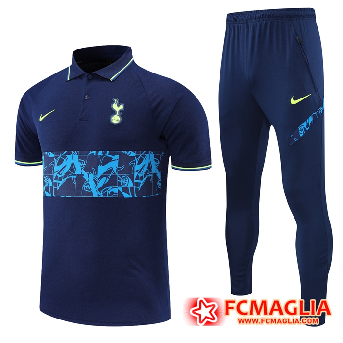 Kit Maglia Polo Tottenham Hotspur + Pantaloni Blu Navy/Blu 2021/2022
