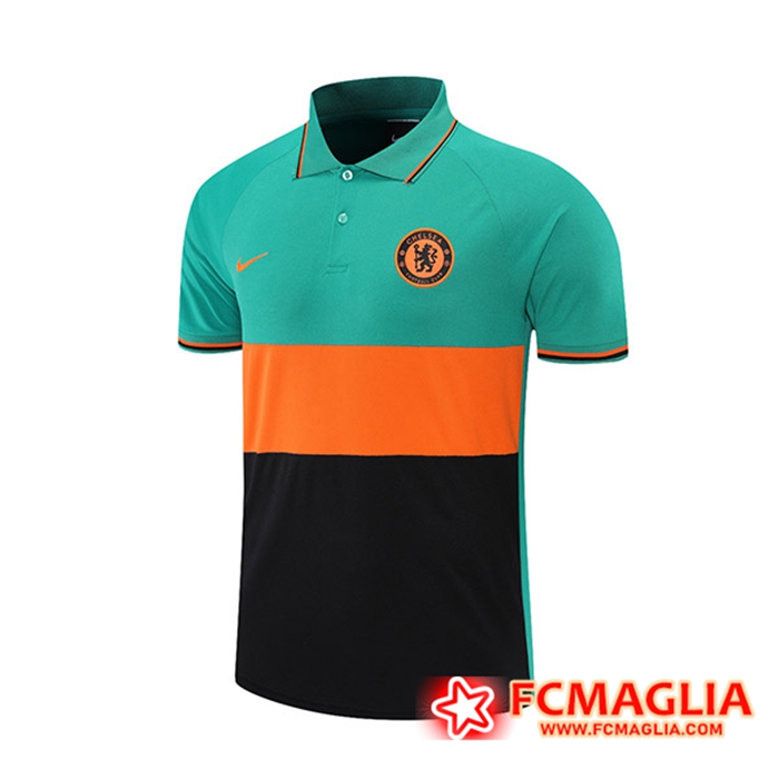 Maglia Polo FC Chelsea Nero/Vert/Orange 2021/2022