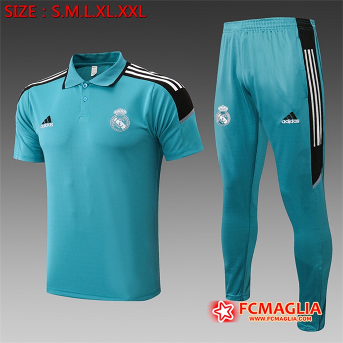 Kit Maglia Polo Real Madrid + Pantaloni Blu 2022/2023