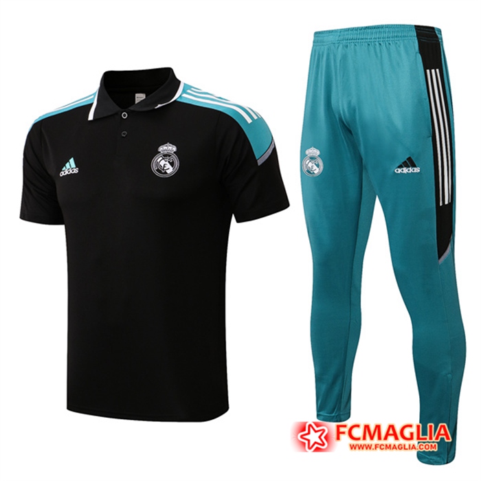 Kit Maglia Polo Real Madrid + Pantaloni Nero 2022/2023