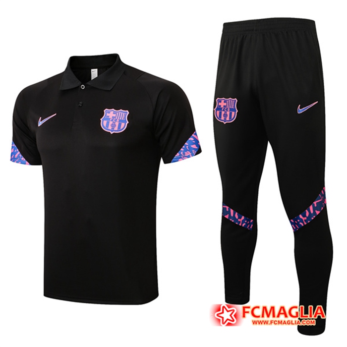 Kit Maglia Polo FC Barcellona + Pantaloni Nero 2022/2023