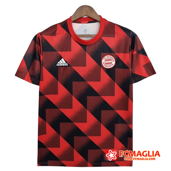 T Shirt Allenamento Bayern Monaco Rosso Geometric Pattern 2022/2023
