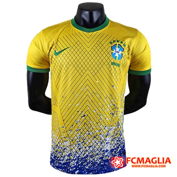 Nuova Maglia Nazionale Brasile Blu/Giallo/Bianco 2022/2023 Basso Prezzo