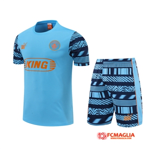 T Shirt Allenamento +Pantaloncini Manchester City Blu 2022/2023