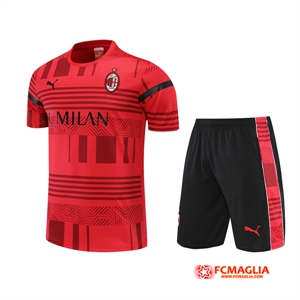T Shirt Allenamento +Pantaloncini AC Milan Rosso 2022/2023