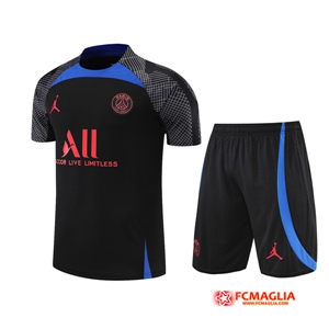 T Shirt Allenamento +Pantaloncini Jordan PSG Nero 2022/2023