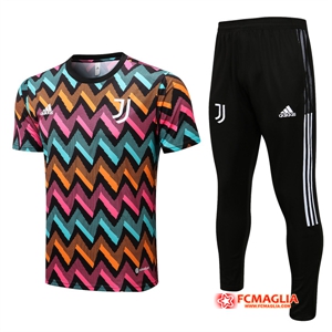 T Shirt Allenamento + Pantaloni Juventus Azzurro/Arancia/Rosa 2022/2023